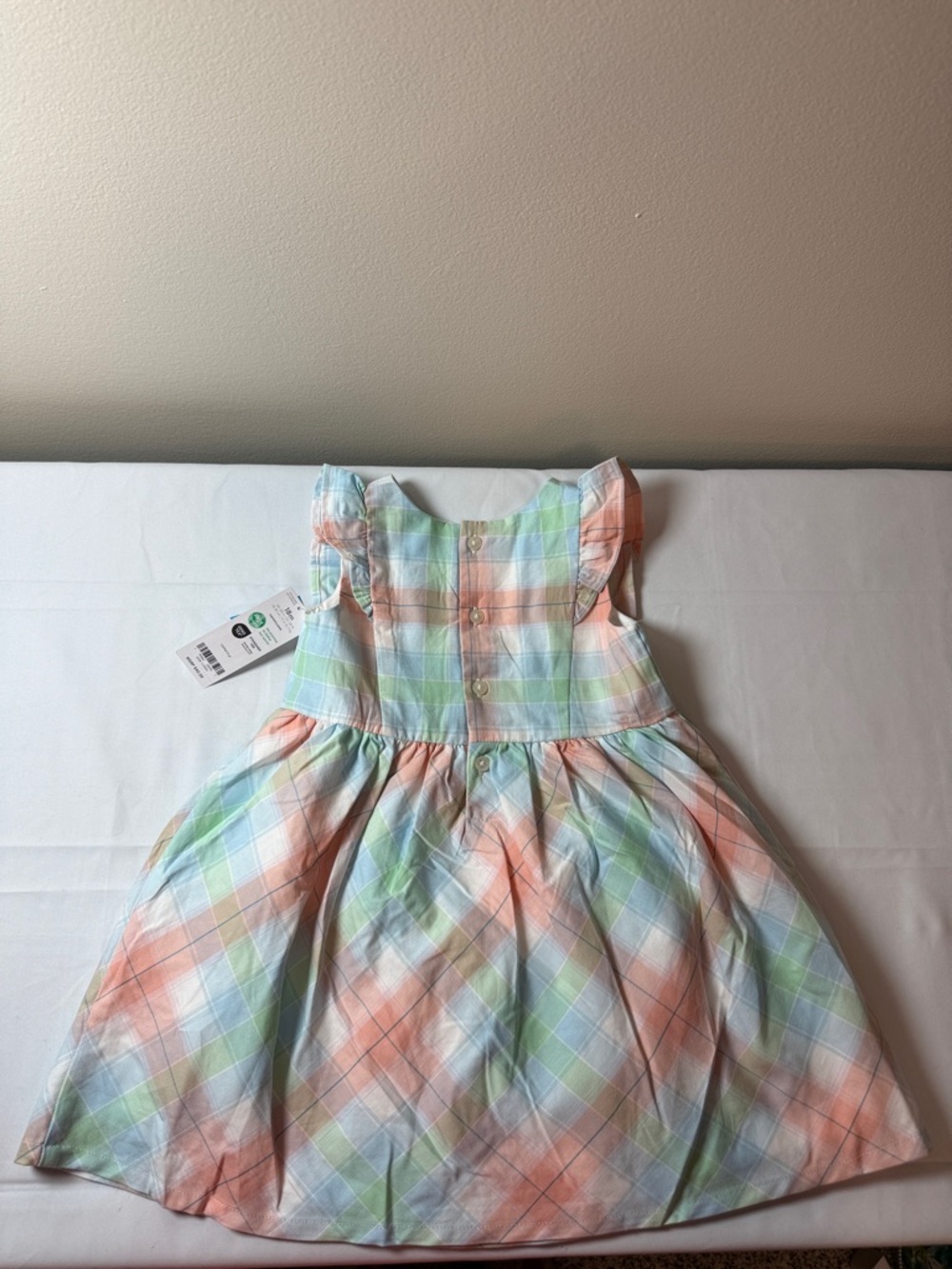 Carter’s Pastel Plaid Sleeveless Girls Dress